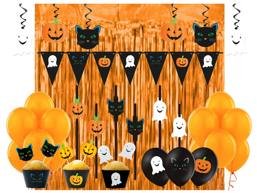 Set dovleac, pisică și fantomă - 82 articole