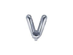 Balon din folie litera "V" argintiu - 35 cm