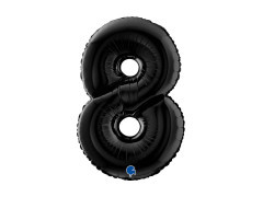 Balon din folie numărul 8 negru - 26" - 1 buc.