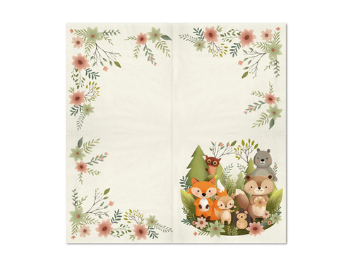Șervețele aniversare Forest Friends - 33 cm - 10 buc.