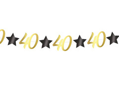 Ghirlanda aurie pentru a 40-a aniversare - 300 cm - 1 buc.