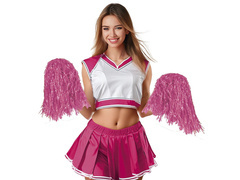 Pompoane roz pentru majorete - 2 buc.