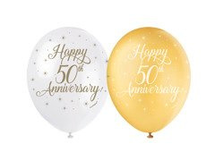 Baloane de latex Happy 50th Anniversary - 30 cm - 5 buc.