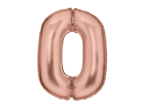 Balon din folie satin număr 0 roz auriu - 86 cm - 1 buc.