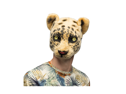 Mască leopard din pluș