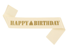 Eșarfă auriu Happy Birthday - 1 buc.