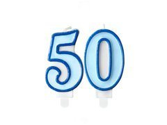 Lumânări numărul albastru - 50 - cincizeci - 2 buc.