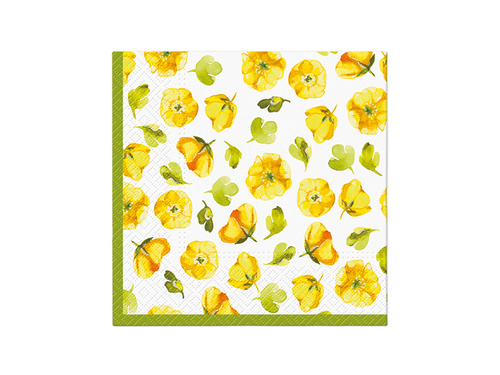 Șervețele cu flori galbene - 33 cm - 20 buc.