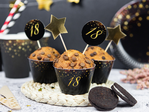 Garnituri spumante pentru cupcake pentru a 18-a aniversare - 6 buc.