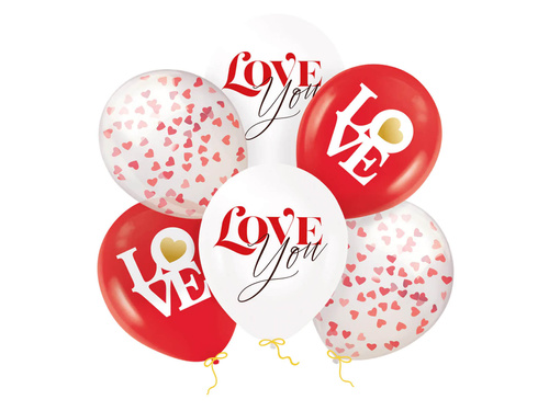 Set de baloane latex Love - 30 cm - 6 buc.