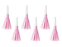 Fluierături de trompetă roz iridescent - 6 buc
