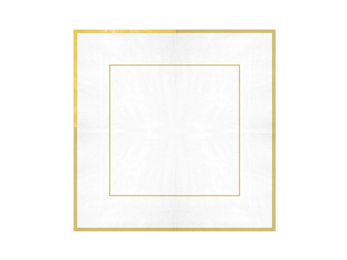 Șervețele de hârtie albe Elegant Gold - 33 cm - 10 buc.