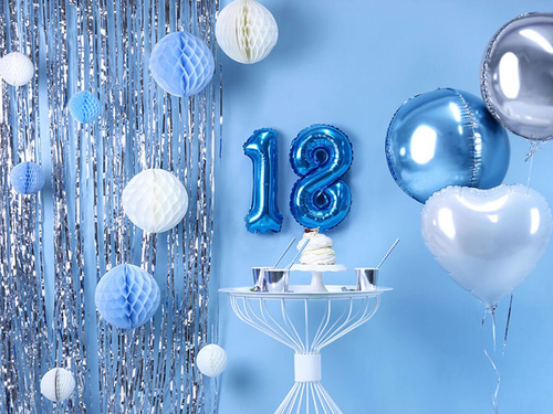 Decorațiune suspendată cu bilă albastră - 20 cm - 1 buc.