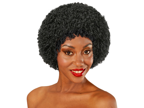 Peruca afro neagră - 1 buc.