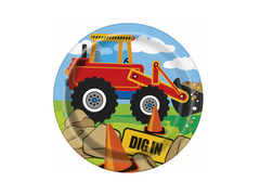 Farfurii aniversare Construcție - 18 cm - 8 buc.