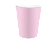 Pahare de hârtie roz - 250 ml - 6 buc.