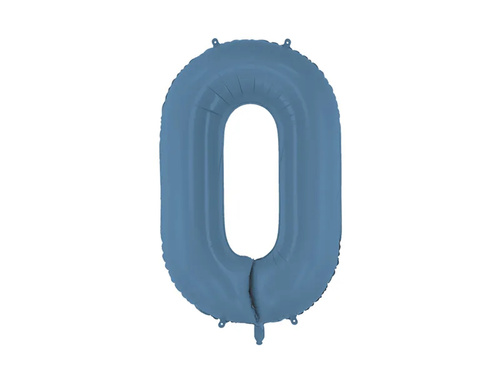 Balon din folie albastru marin numărul 0 - 86 cm - 1 buc.