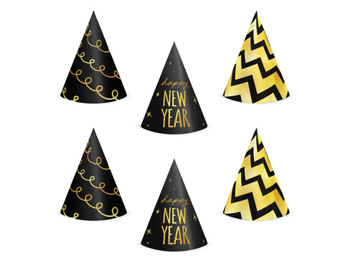 Capace de hârtie Happy New Year - 6 buc.