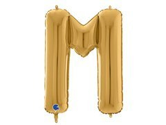 Balon din folie auriu litera M - 66 cm - 1 buc.