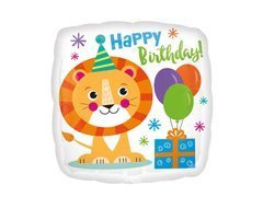 Balon de folie Happy Birthday Lion - 43 cm
