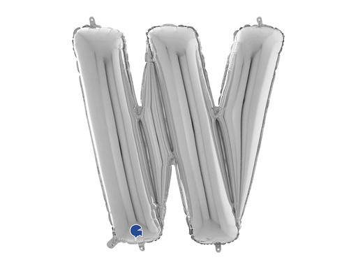 Balon din folie argint litera W - 66 cm - 1 buc.