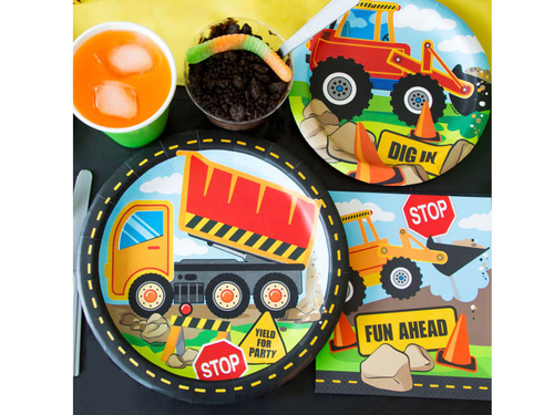 Farfurii aniversare Construcție - 23 cm - 8 buc.