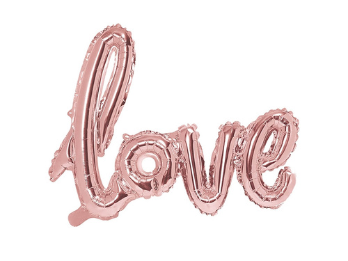 Balon din folie roz auriu Love word - 73 cm - 1 buc.