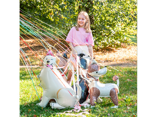 Câine de aur în picioare balon de folie - 76x92 cm - 1 buc.