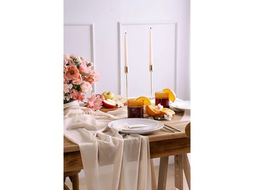 Decorațiune de masă cremă - 48 cm x 5 m - 1 buc.