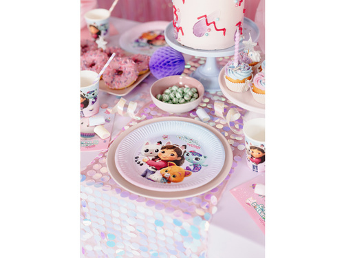 Farfurii de hârtie pentru aniversarea casei pisicii lui Gabi - 23 cm - 6 buc.