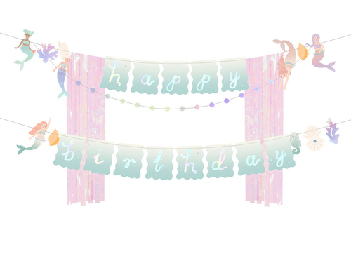 Banner sirenă La mulți ani - 130x100cm - 1 buc.