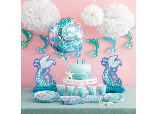 Balon de folie Happy Birthday Mermaid - 46 cm - 1 buc.