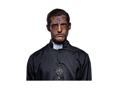 Colier metalic cu cruce și craniu