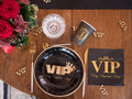 Șervețele de aniversare VIP negre - 33 cm - 10 buc.