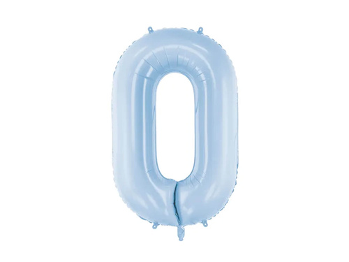 Balon din folie Misty albastru numărul 0 - 86 cm - 1 buc.