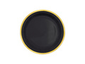 Farfurii negre cu margine aurie - 18 cm - 6 buc.