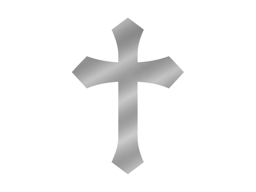 Topper pentru tort Cruce argintie în plexiglas - 1 buc.