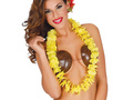 Colier hawaiian - galben - 1 buc.