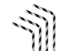 Paie de hârtie cu dungi - 19,5 cm - 10 buc.