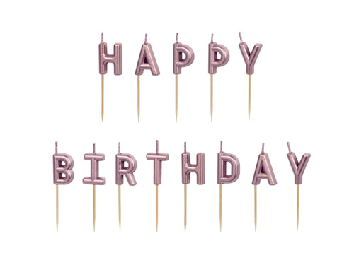 La mulți ani lumânări spade - aur roz