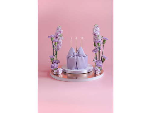 Lumânări aniversare roz auriu - 14 cm - 12 buc.