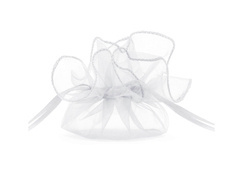 Pungi din organza pentru invitați - alb - 25 cm - 10 buc.