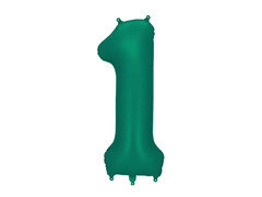 Balon de folie verde sticlă cu numărul 1 - 86 cm - 1 buc.