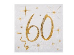 Șervețele pentru a 60-a aniversare - 12,5 cm - 20 buc.
