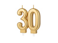 Lumânare aurie aniversară 30 de ani - 7,7 cm - 1 buc.
