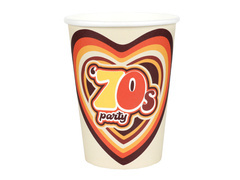 Pahare de hârtie pentru petrecerea anilor '70 - 270 ml - 10 buc.