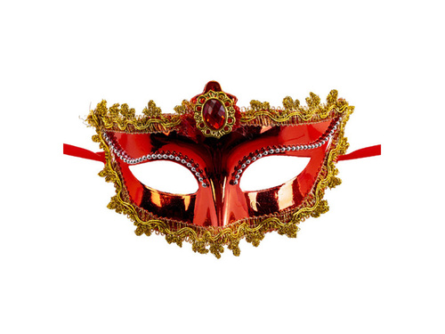 Mască de carnaval roșie cu cristal