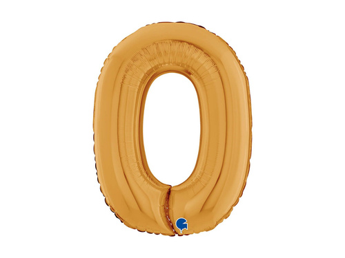 Balon din folie numărul 0 auriu - 26" - 1 buc.