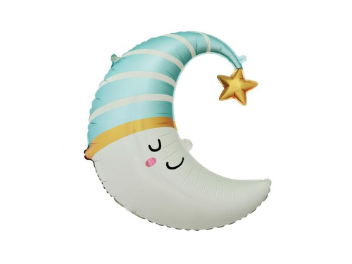 Balon din folie Luna - albastru - 56x68 cm - 1 buc.