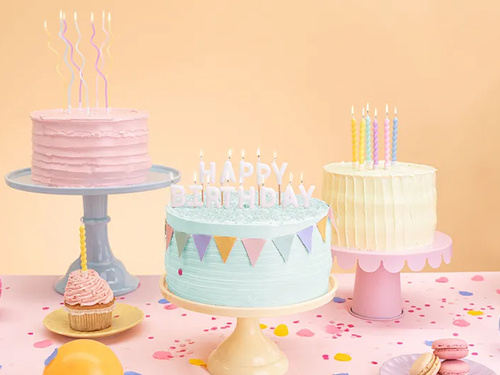 Lumânări aniversare colorate - 8,5 cm - 6 buc.